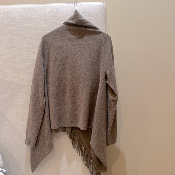 360 Cashmere Wrap Sweater with Fringe Detail - Picture 3 of 4